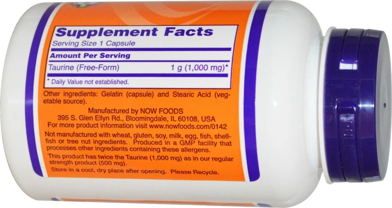 Now Foods Taurine 1000mg 100 κάψουλες
