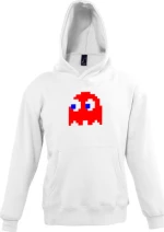 Pac man ghost kid hoodie - WHITE