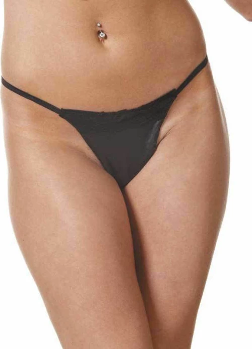 Allure Lingerie AL2-114 Leather G-string Black