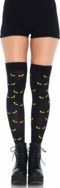 Spooky Eyes Printed Thigh High