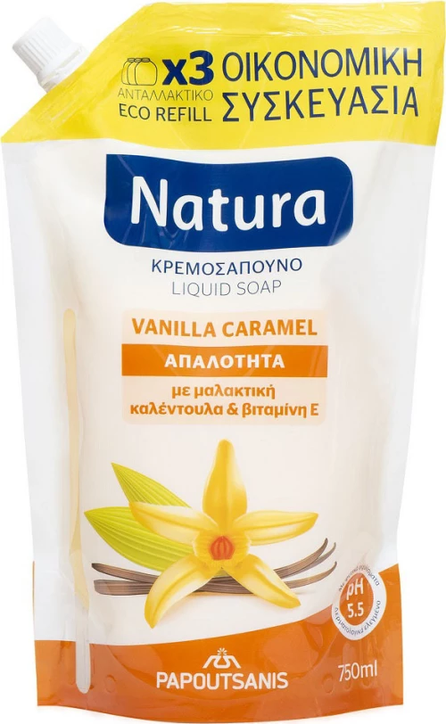 Papoutsanis Natura Vanilla Caramel Liquid Soap Refill 750ml