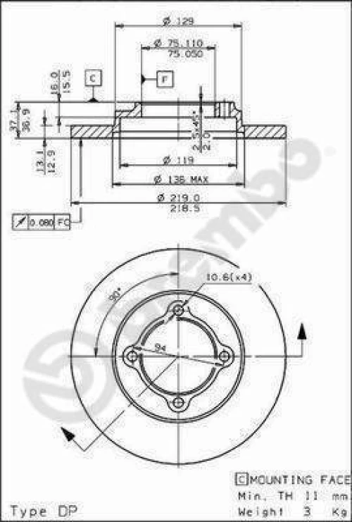 Brembo Σετ Δισκόπλακες