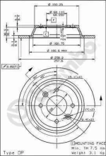 Brembo 08 5037 10 Δισκοι Φρενων SAAB-900-ΟΠ