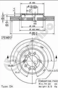 Brembo 09 7629 10 Δισκοι Φρενων Μπροστα ASTRA-1-8-ZAFIRA-