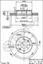 Σετ Δισκόπλακες εμπρός BREMBO 09.8656.10