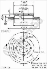 Brembo 09 5447 10 Δισκοι Φρενων NISSAN-PRIMERA