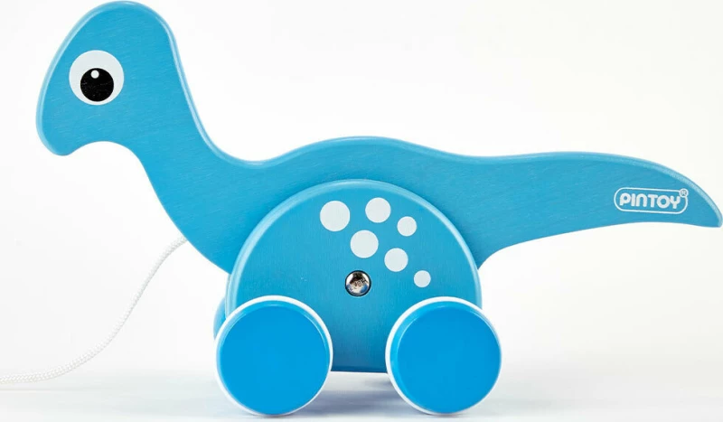 Pin Toys Ξύλινη Τρεχαλίτσα Δεινόσαυρος Βραχιόσαυρος