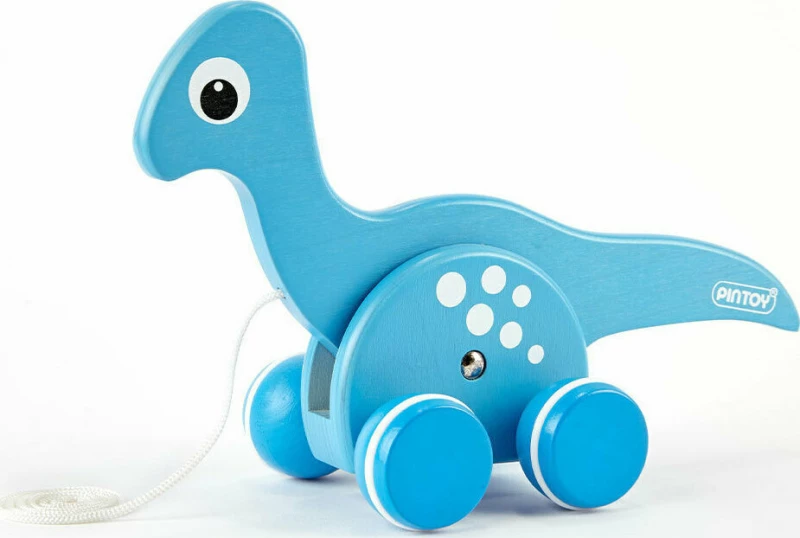 Pin Toys Ξύλινη Τρεχαλίτσα Δεινόσαυρος Βραχιόσαυρος