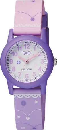 Q&Q Vr99J006Y Kids Pink-Purple Rubber Strap