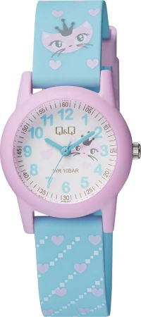 Q&Q Vr99J007Y Kids Light Blue Rubber Strap