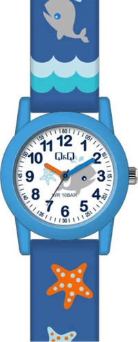 Q&Q Vr99J009Y Kids Blue Rubber Strap