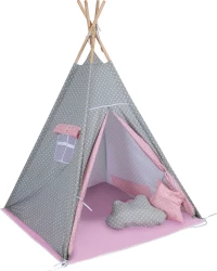 Baby Adventure Teepee Grey Star Pink