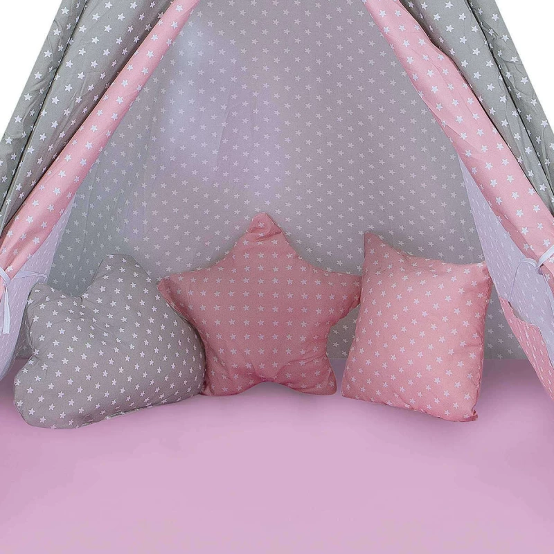 Baby Adventure Teepee Grey Star Pink