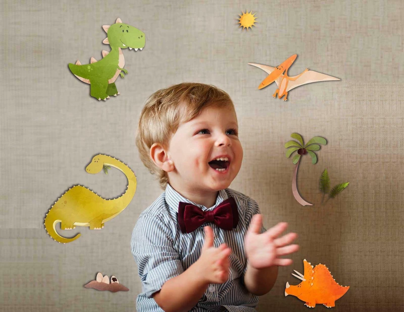 Dinosaurs αυτοκόλλητα 3 επιπέδων M