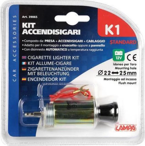 Lampa Αναπτήρας Αυτοκινήτου K1 Cigarette Lighter Kit