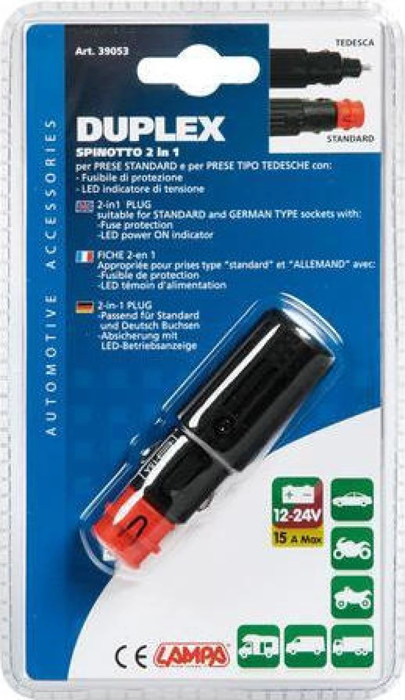 Lampa Αντάπτορας Αναπτήρα Αυτοκινήτου 2 σε 1 Plug