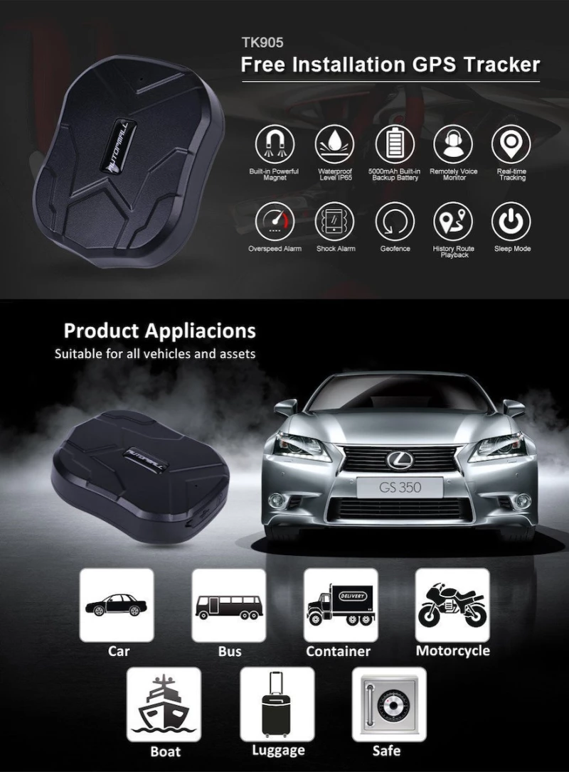 GPS Tracker TK905 Αδιάβροχο με Μαγνήτη