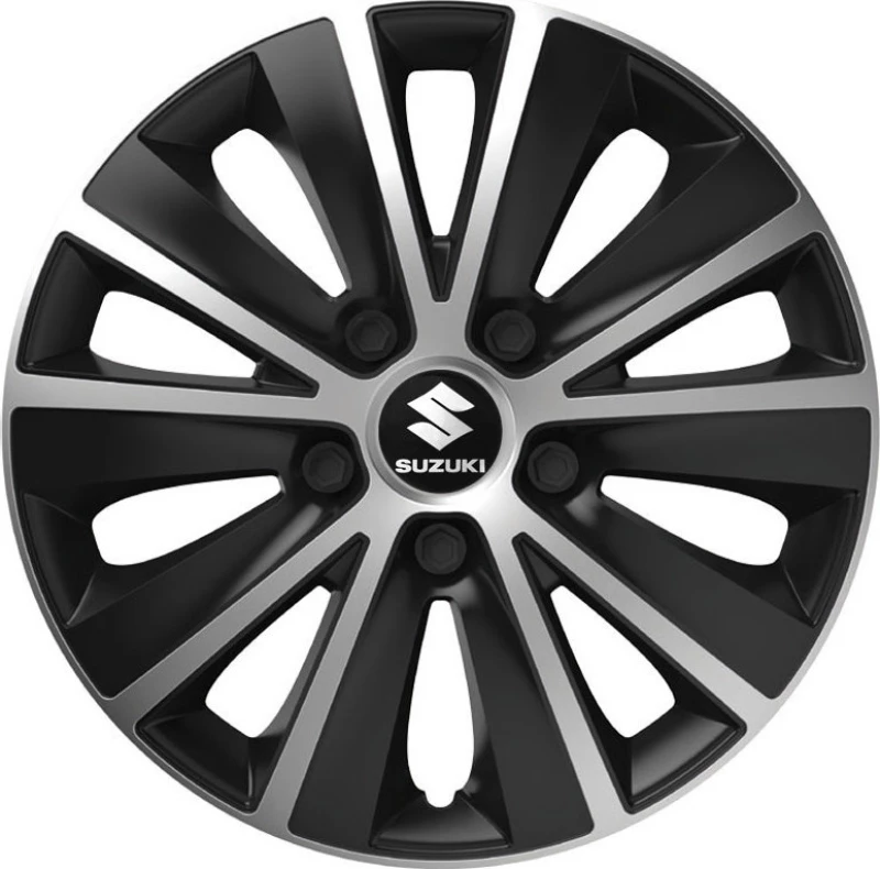 Versaco Σετ Τάσια Αυτοκινήτου με σήμα Suzuki 4τμχ 15" Ασημί/Μαύρο