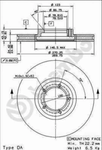 Σετ Δισκόπλακες εμπρός BREMBO 09.6959.10