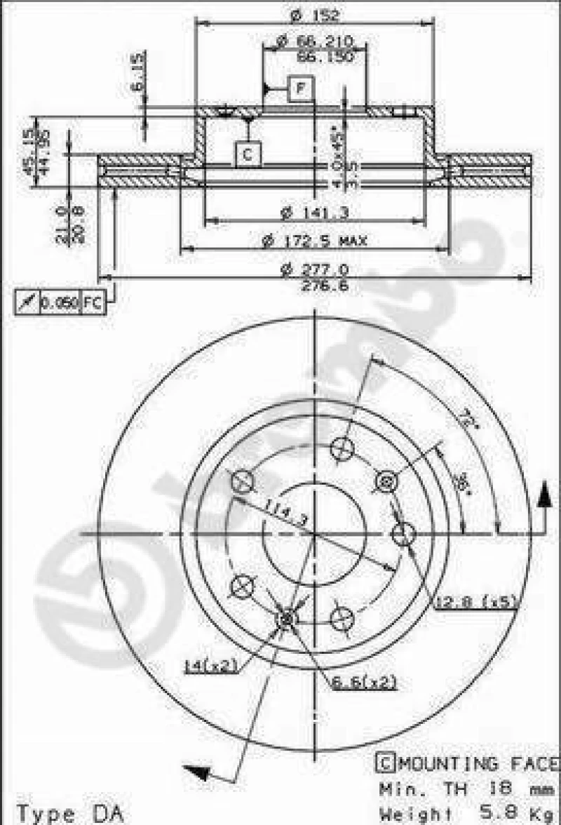 Brembo 09 8609 10 Δισκοι Φρενων Μπροστα FREELANDER1-8-00-