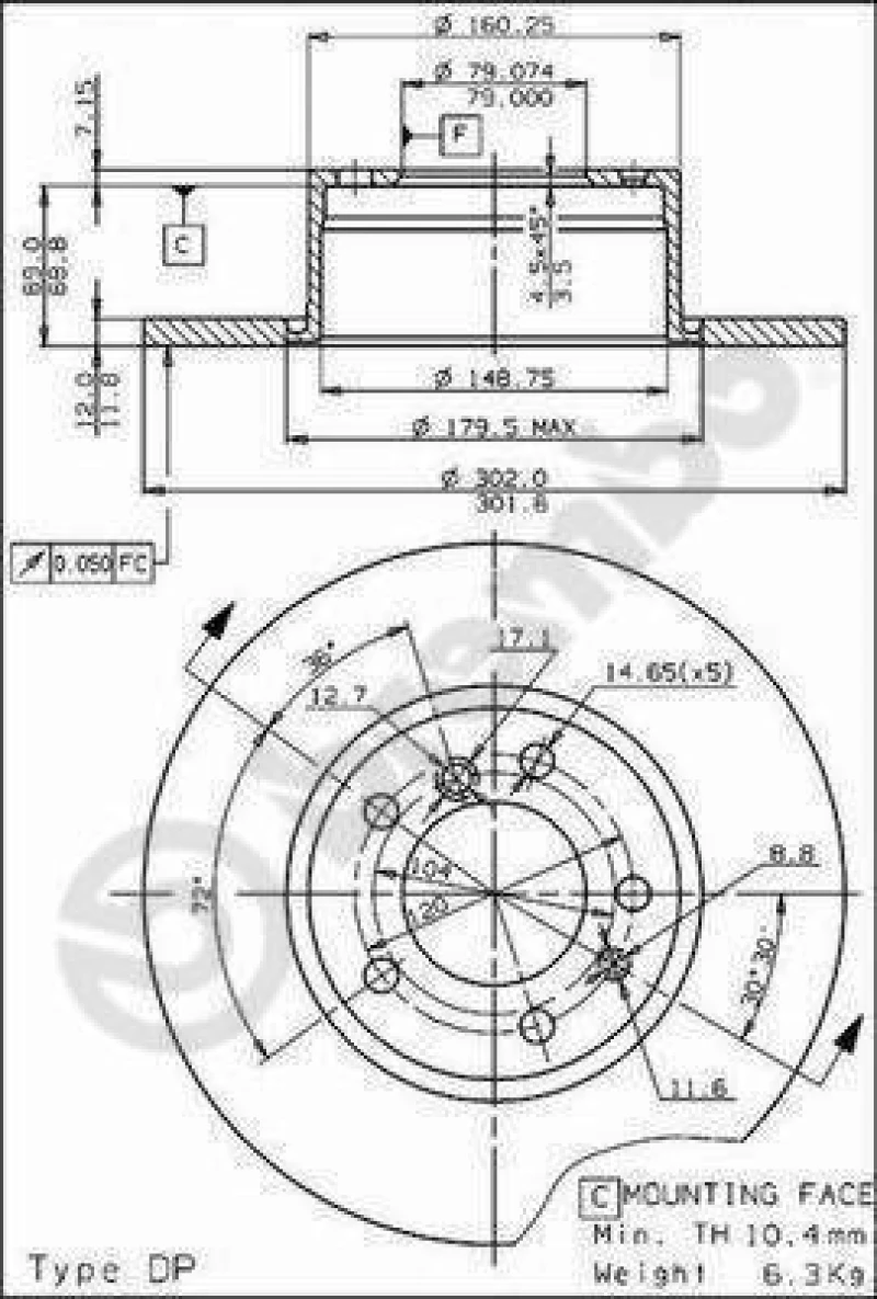 Σετ Δισκόπλακες εμπρός BREMBO 08.5141.20