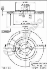 Brembo 09 5570 10 Δισκοι Φρενων GOLF-III-GTI