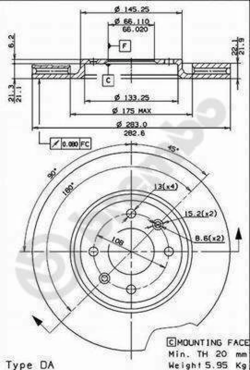 Σετ Δισκόπλακες εμπρός BREMBO 09.5730.10