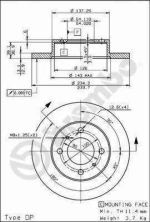 Brembo 08 5243 30 Δισκοι Φρενων COLT-LANCER-92-95