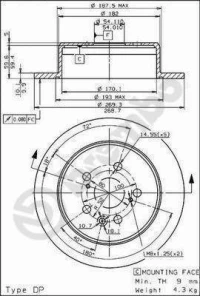 Σετ Δισκόπλακες πίσω BREMBO 08.5625.10