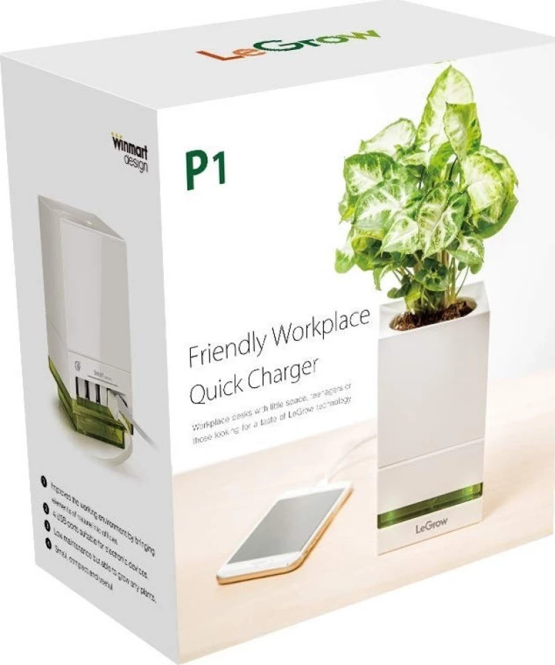 Allocacoc® LeGrow |TG-P1| |Friendly Workplace| Έξυπνο γλαστράκι - φορτιστής Quick Charge 3.0