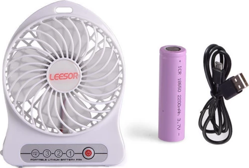 USB Fan with Rechargeable Battery White