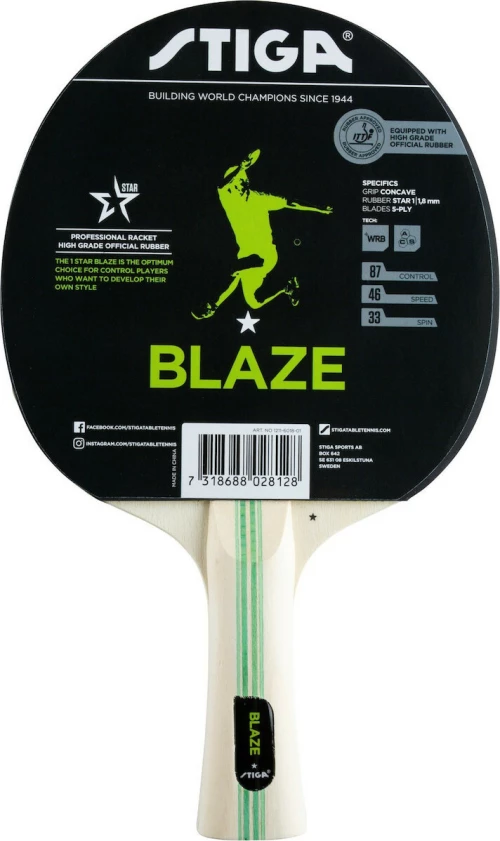 Stiga Blaze 1211-6018-01 Ρακέτα Ping Pong για Αρχάριους