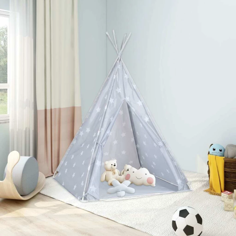 vidaXL Σκηνή Teepee Γαλάζια με Σάκο