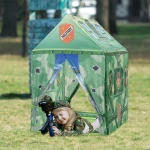 HomCom Παιδική Σκηνή Camouflage Play Πράσινη