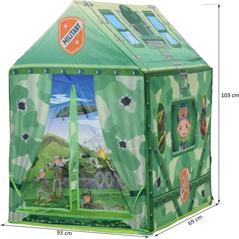 HomCom Παιδική Σκηνή Camouflage Play Πράσινη