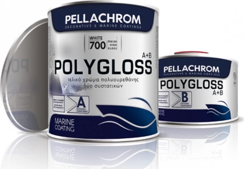 Pellachrom Polygloss A+B 700 Λευκό Τελικό Χρώμα Πολυουρεθάνης Δύο Συστατικών 750ml
