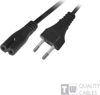 Euro - IEC C7 Cable 1.5m Μαύρο