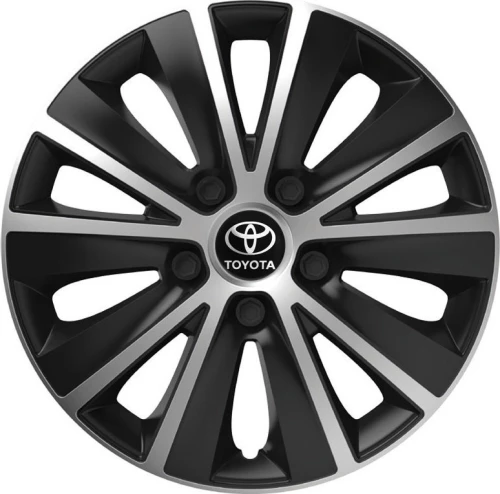 Versaco Σετ Τάσια Αυτοκινήτου Rapide με σήμα Toyota 4τμχ 16" Ασημί/Μαύρο