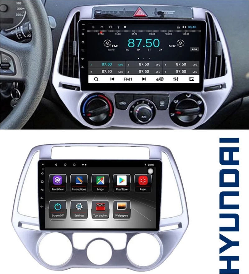 Ηχοσύστημα Αυτοκινήτου για Hyundai i20 (Bluetooth/USB/WiFi/GPS) με Οθόνη Αφής 9"