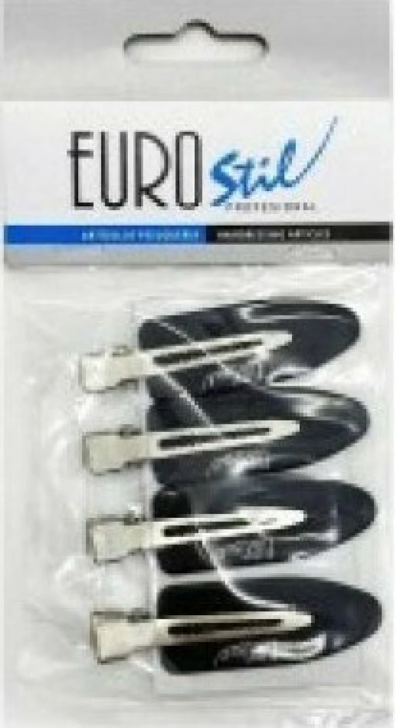 Eurostil Hair Clips Black 06389 4τμχ