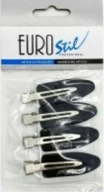 Eurostil Hair Clips Black 06389 4τμχ