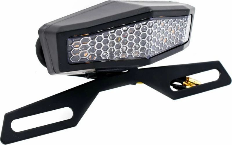 Πίσω Φανάρι Led Universal & Βάση Φλας Λευκό 1τμχ