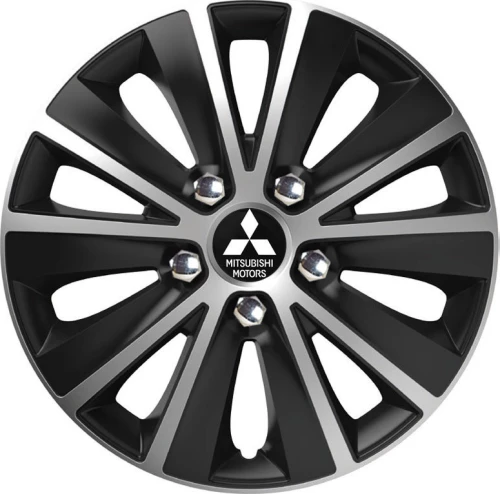Versaco Σετ Τάσια Αυτοκινήτου Rapide Nc με σήμα Mitsubishi 4τμχ 15" Ασημί/Μαύρο