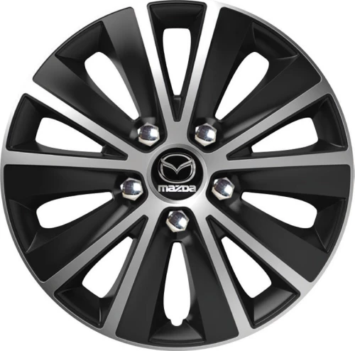 Versaco Σετ Τάσια Αυτοκινήτου Rapide NC με Σήμα Mazda 4τμχ 15" Ασημί/Μαύρο