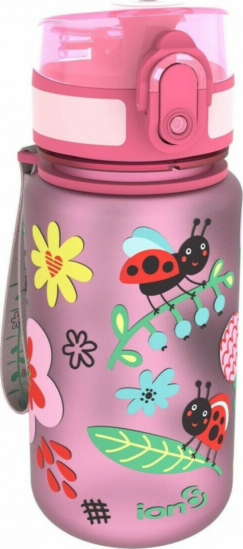 Ion8 Πλαστικό Παγούρι Ladybugs Leak Proof σε Ροζ χρώμα 350ml