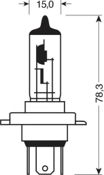 Lampa H19 1700/1200 lm 12V 55W 1τμχ