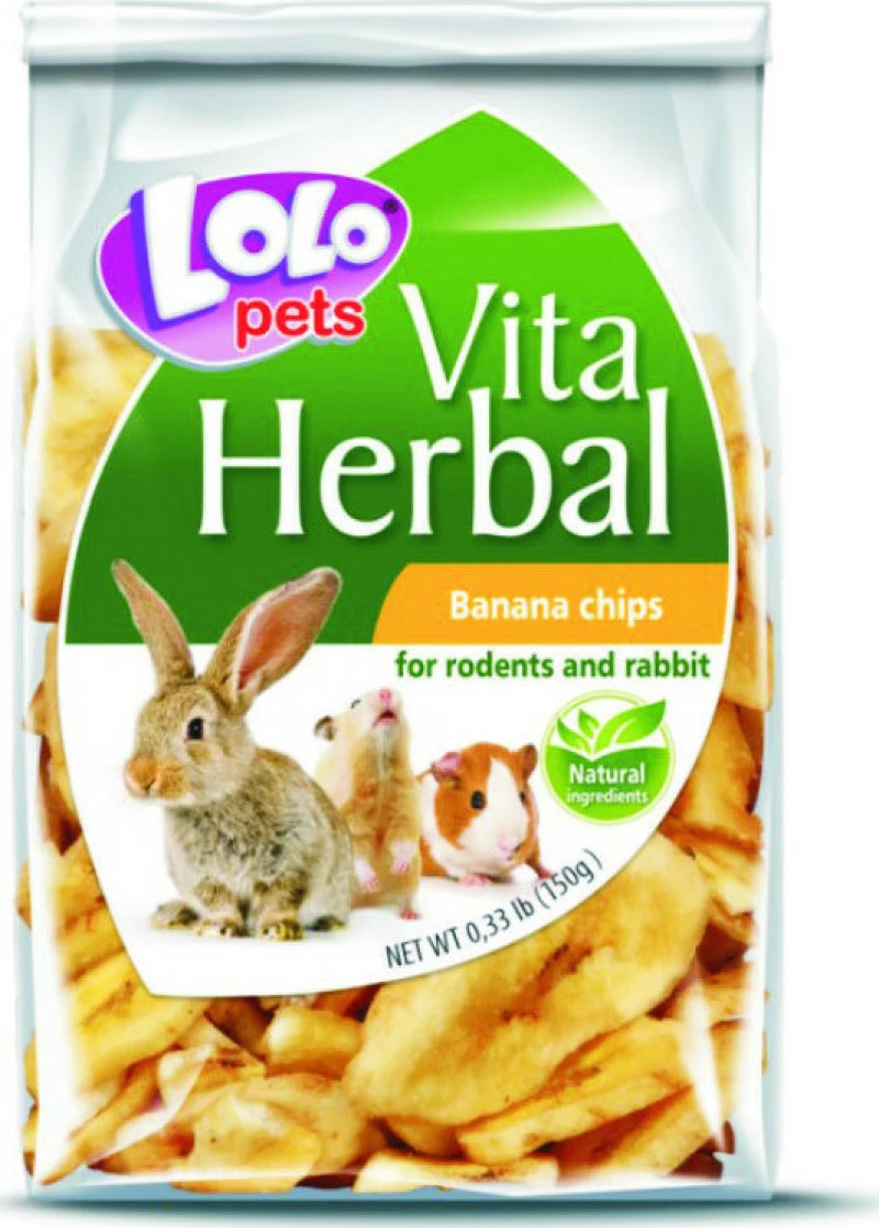 Lolo Pets Vita Herbal Banana Chips 150gr