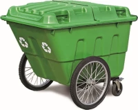 Delta Cleaning Πλαστικός Κάδος Απορριμμάτων με Πεντάλ 400lt Πράσινος