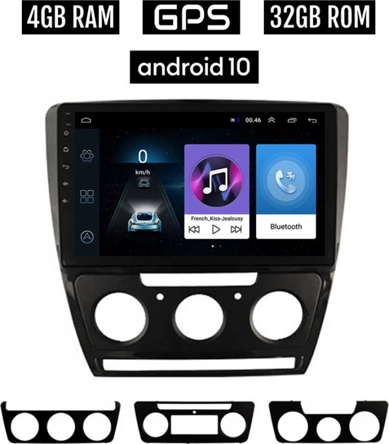Ηχοσύστημα Αυτοκινήτου για Skoda Octavia (Bluetooth/USB/AUX/WiFi/GPS) με Οθόνη Αφής 10"