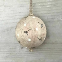 Synchronia Χριστουγεννιάτικη Μπάλα Ξύλινη Λευκή 4cm